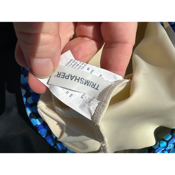 Trimshaper 1-Piece Bathing Suit Blue Black Sz 16 - Picture 3 of 9
